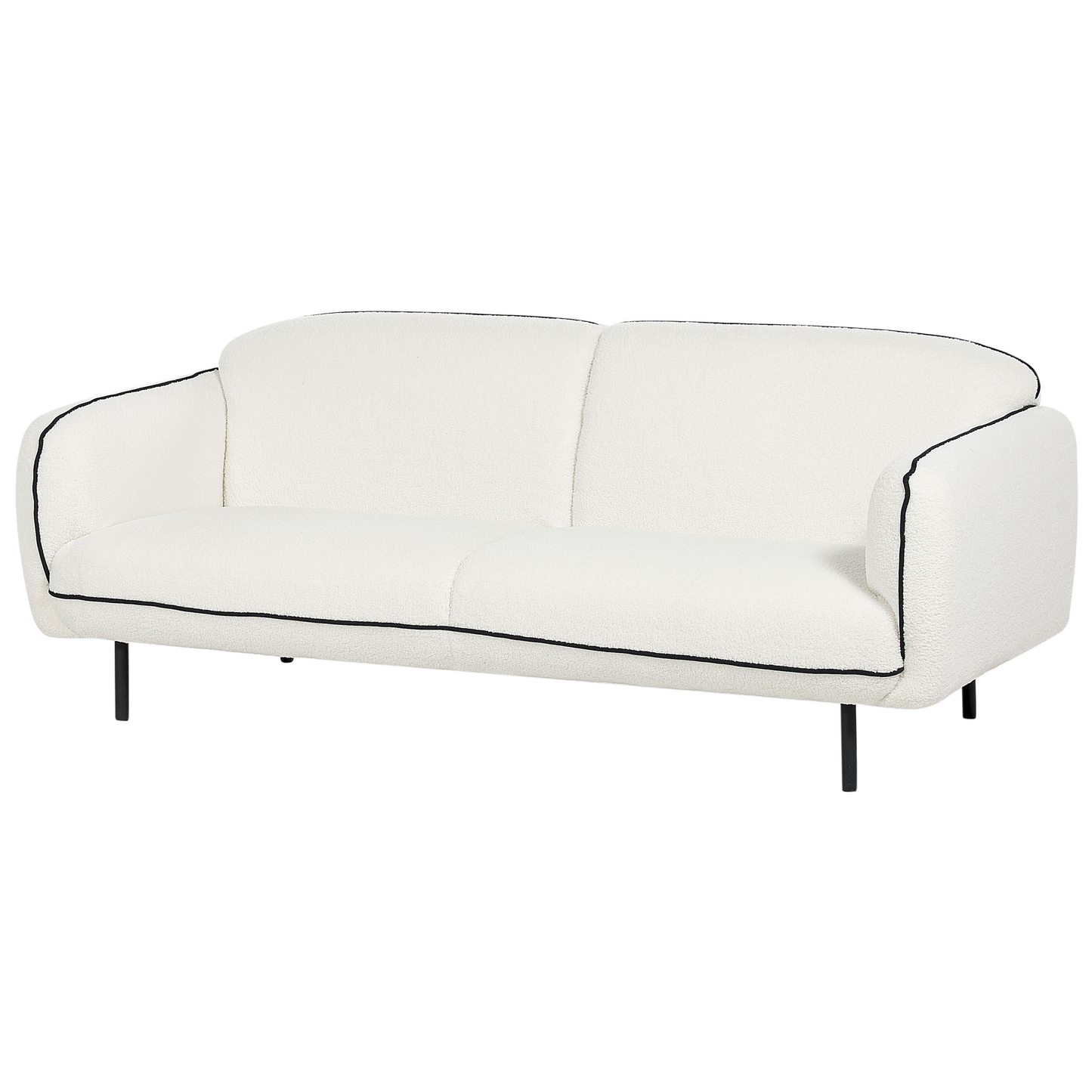 3-Sitzer Sofa Bouclé weiss / schwarz TONSBERG