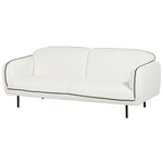 3-Sitzer Sofa Bouclé weiss / schwarz mit Ottomane TONSBERG