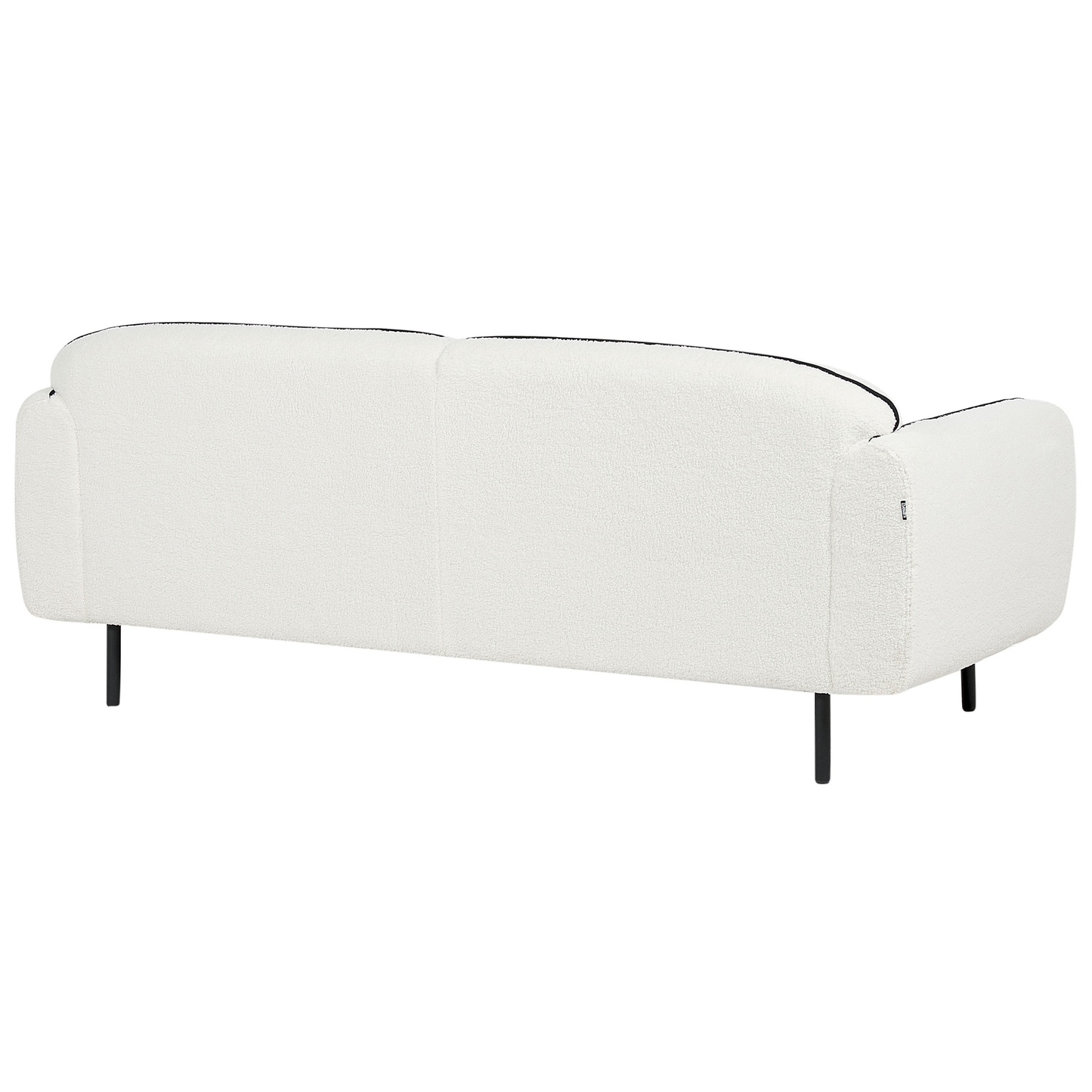 3-Sitzer Sofa Bouclé weiss / schwarz mit Ottomane TONSBERG
