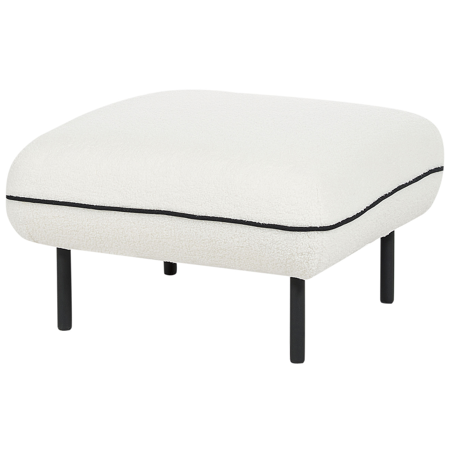 3-Sitzer Sofa Bouclé weiss / schwarz mit Ottomane TONSBERG