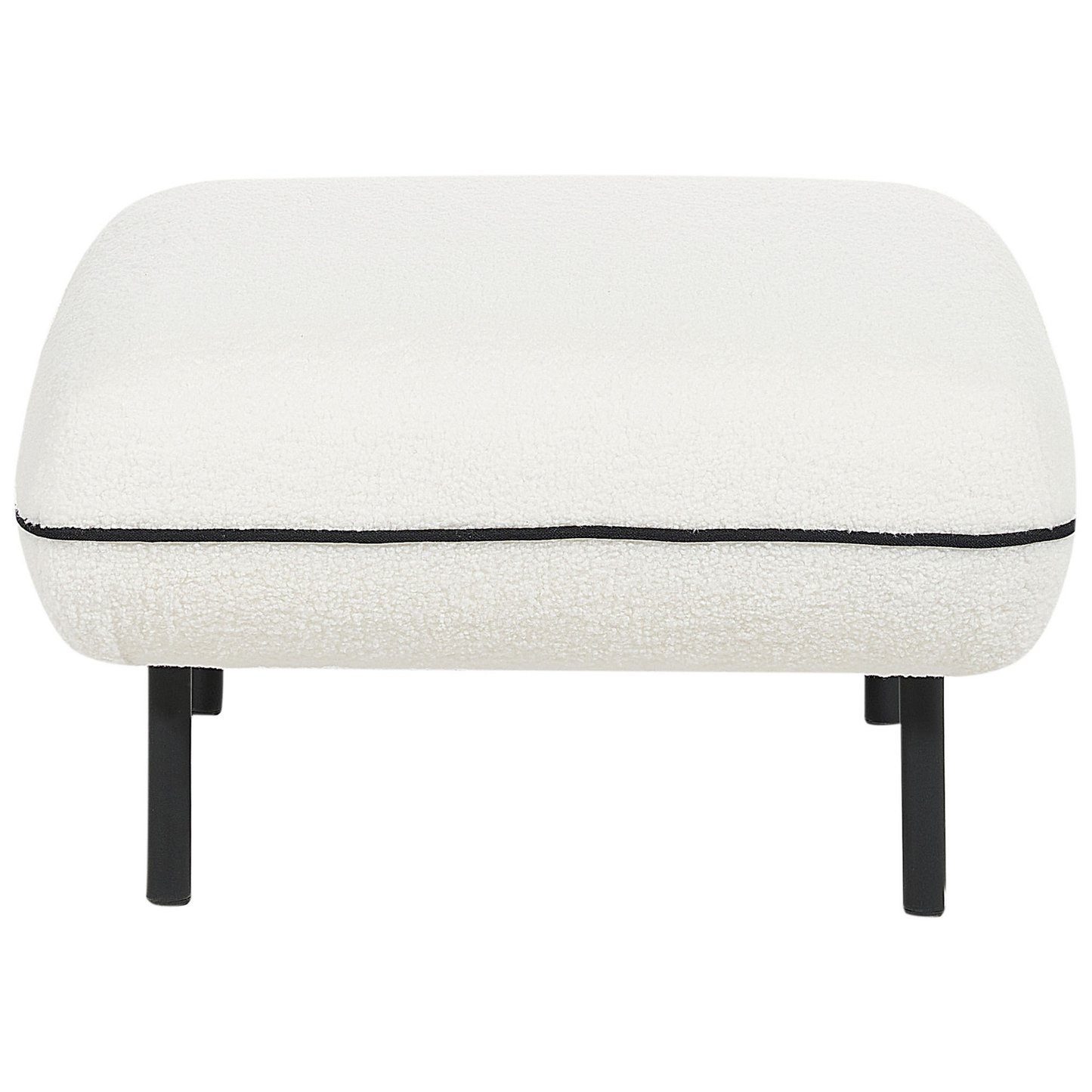 3-Sitzer Sofa Bouclé weiss / schwarz mit Ottomane TONSBERG