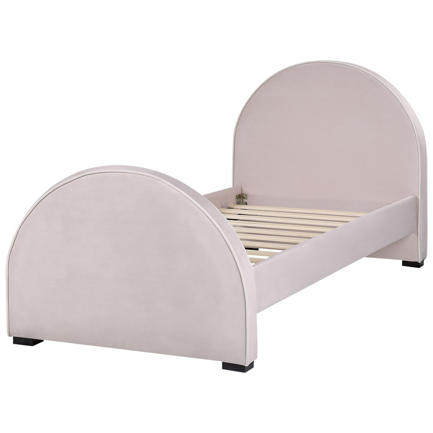 Polsterbett Samtstoff pastellrosa Lattenrost 90 x 200 cm NOZAY