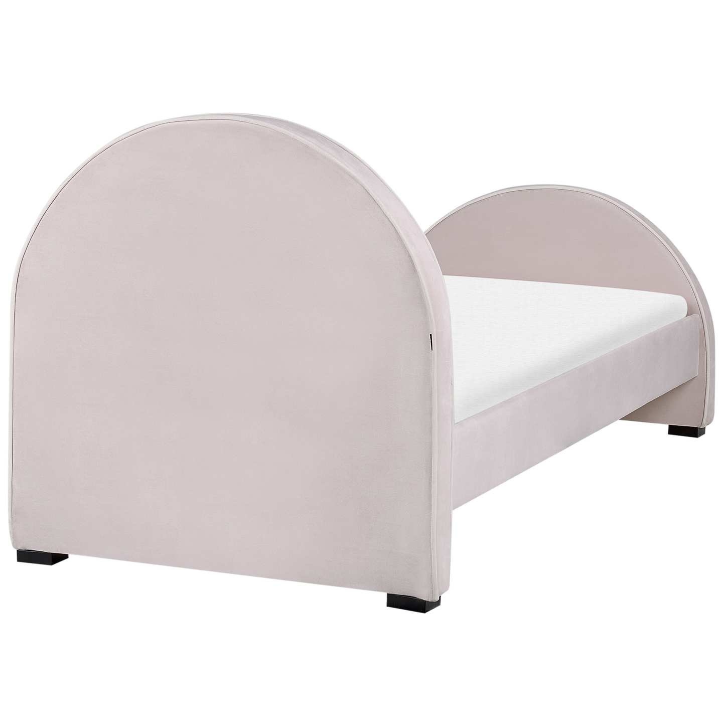 Polsterbett Samtstoff pastellrosa Lattenrost 90 x 200 cm NOZAY