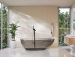 Badewanne freistehend schwarz oval 169 x 78 cm BLANCARENA