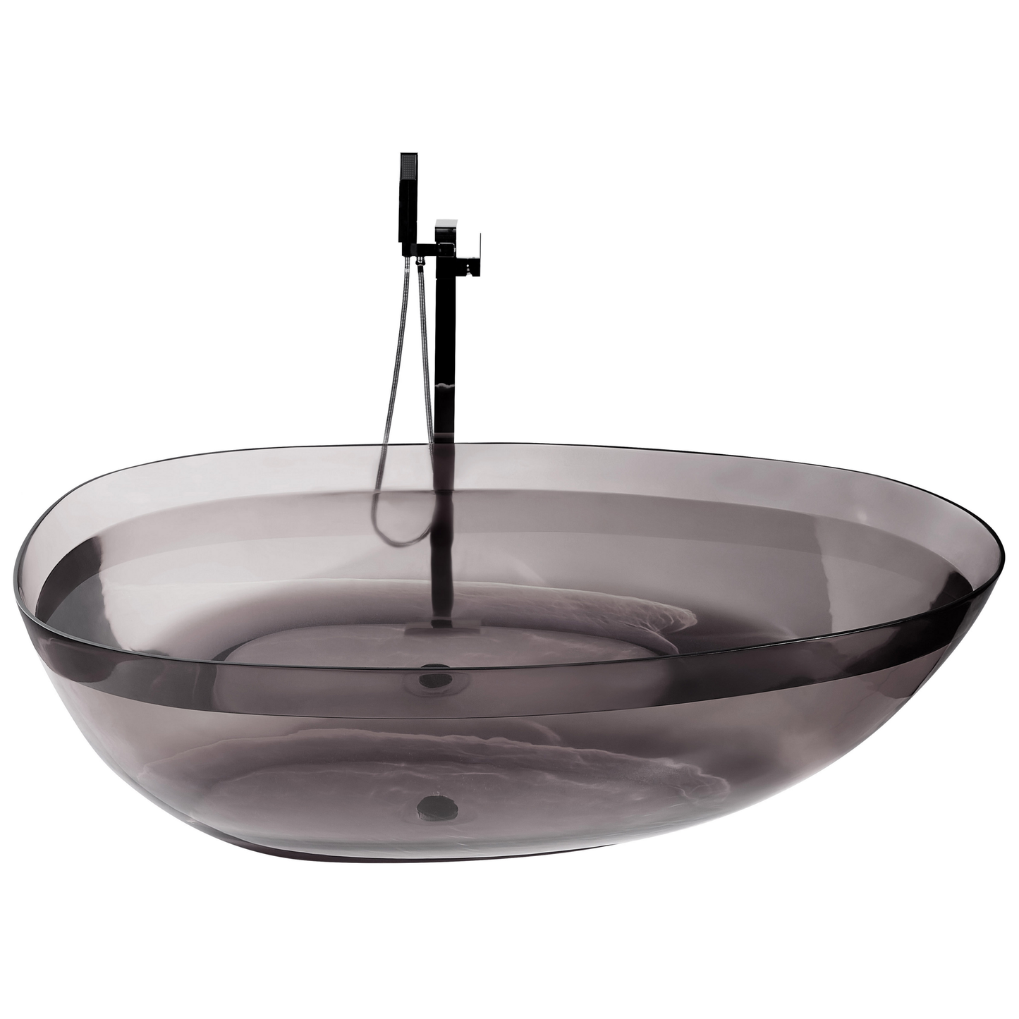Badewanne freistehend schwarz oval 169 x 78 cm BLANCARENA