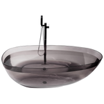 Badewanne freistehend schwarz oval 169 x 78 cm BLANCARENA