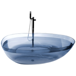 Badewanne freistehend hellblau oval 169 x 78 cm BLANCARENA