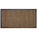 Teppich Jute schwarz / beige 80 x 150 cm kariertes Muster Kurzflor GERCE