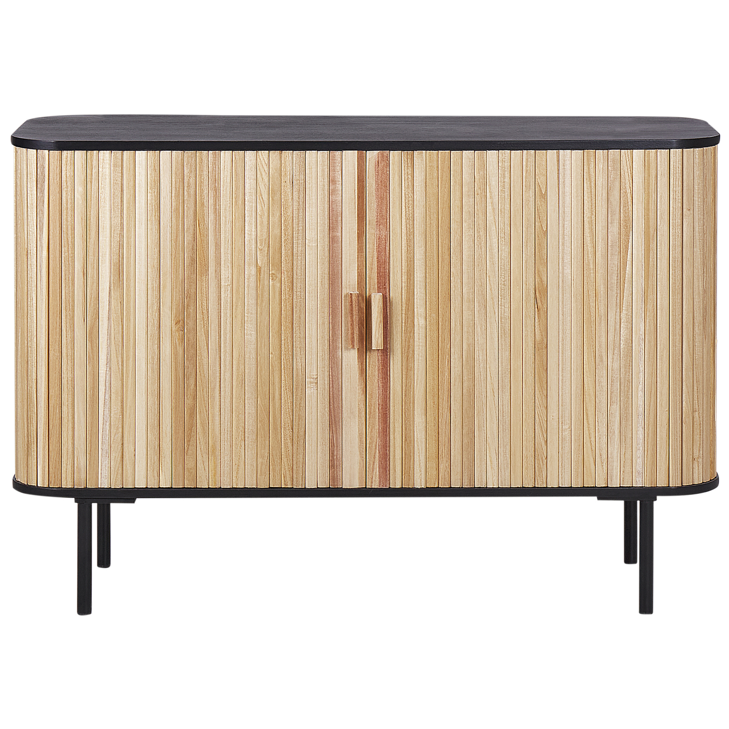 Schrank LINDON Paulownia-Holz 81 cm Braun / Schwarz