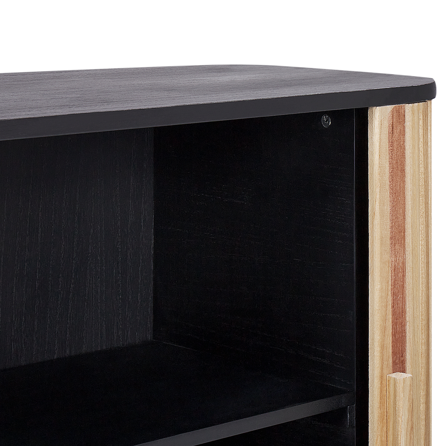 Schrank LINDON Paulownia-Holz 81 cm Braun / Schwarz