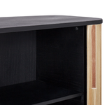 Schrank LINDON Paulownia-Holz 81 cm Braun / Schwarz