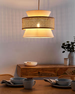 Hängelampe LUYANO Rattan Beige