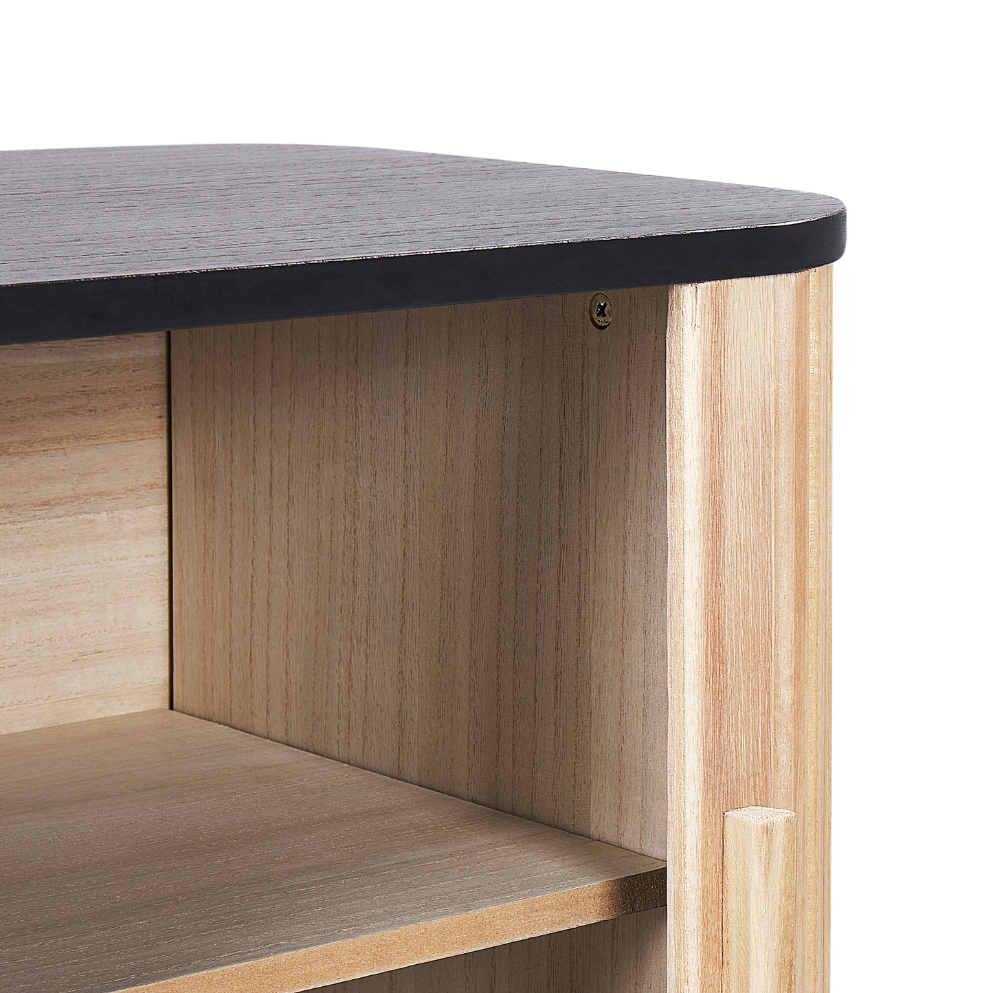 Sideboard Paulowniaholz hellbraun / schwarz 2 Türen CARNEY