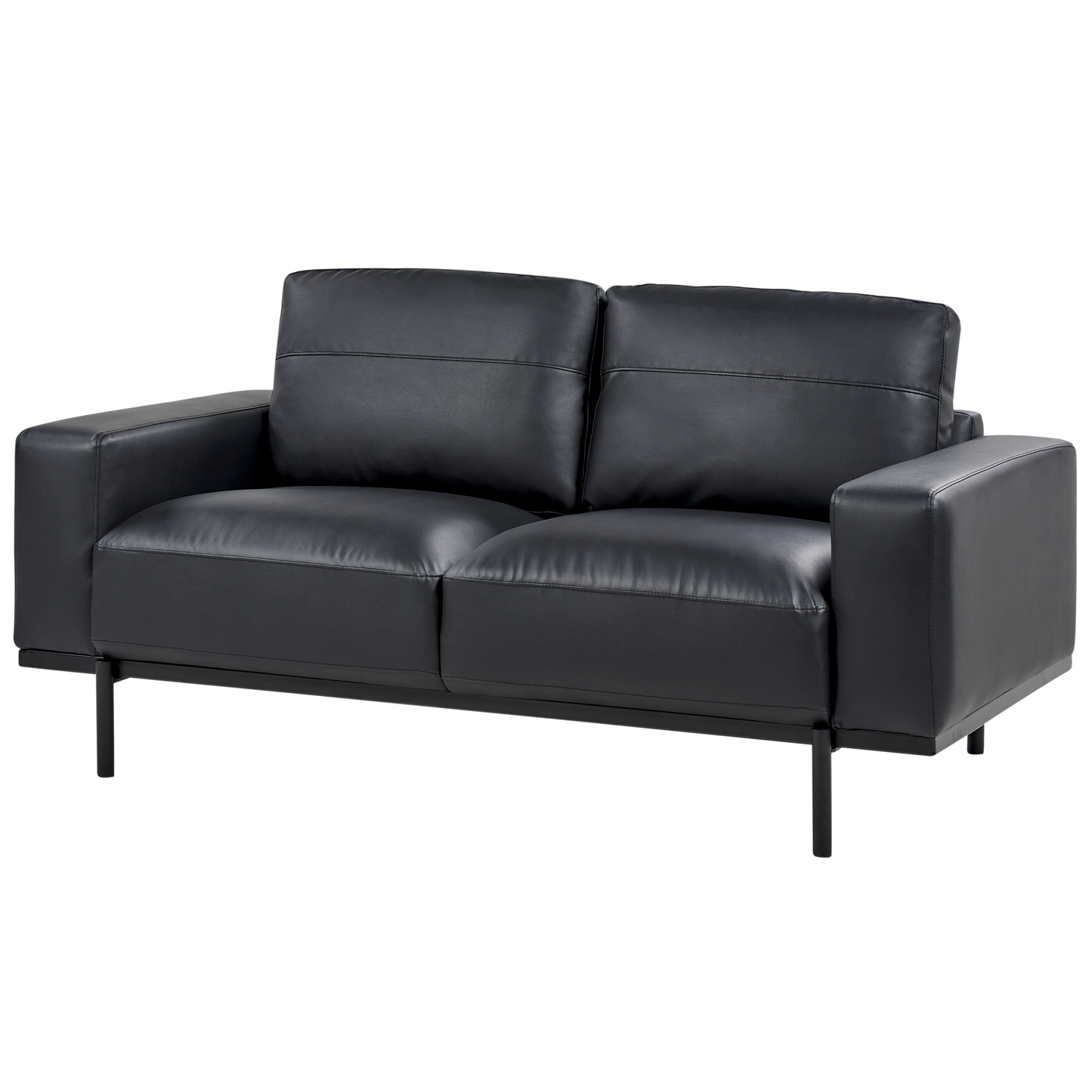 2-Sitzer Sofa Kunstleder schwarz SOVIK