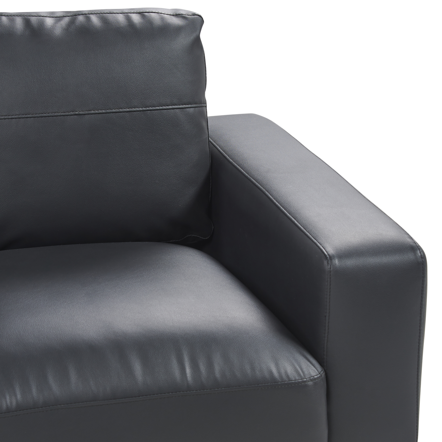 2-Sitzer Sofa Kunstleder schwarz SOVIK