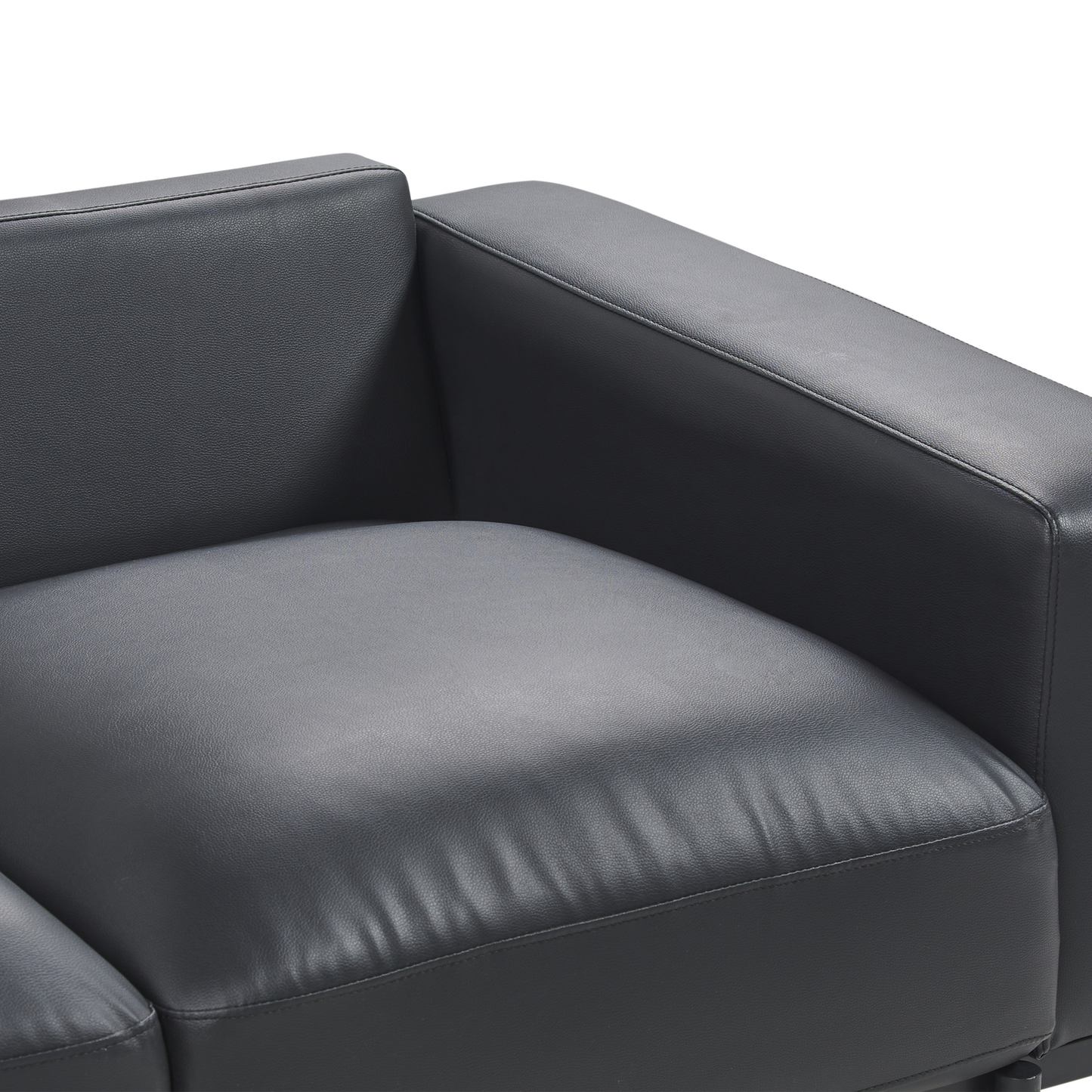 2-Sitzer Sofa Kunstleder schwarz SOVIK