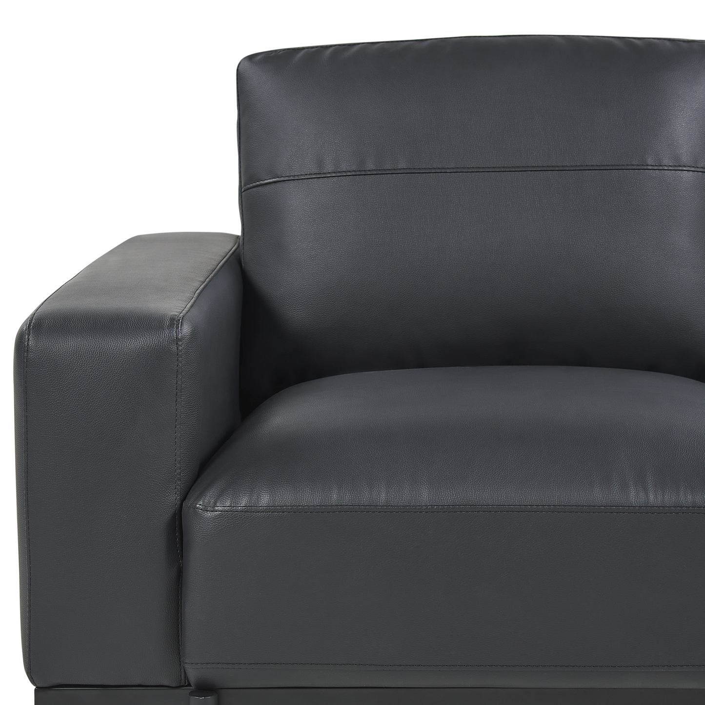 2-Sitzer Sofa Kunstleder schwarz SOVIK