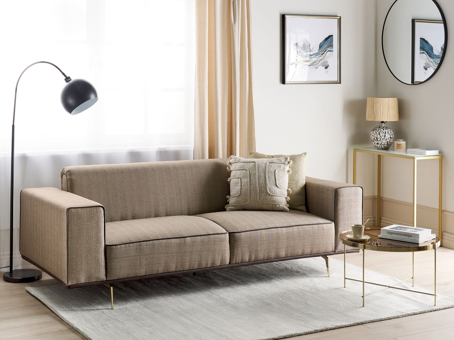 2-Sitzer Sofa Leinen hellbraun OSELO