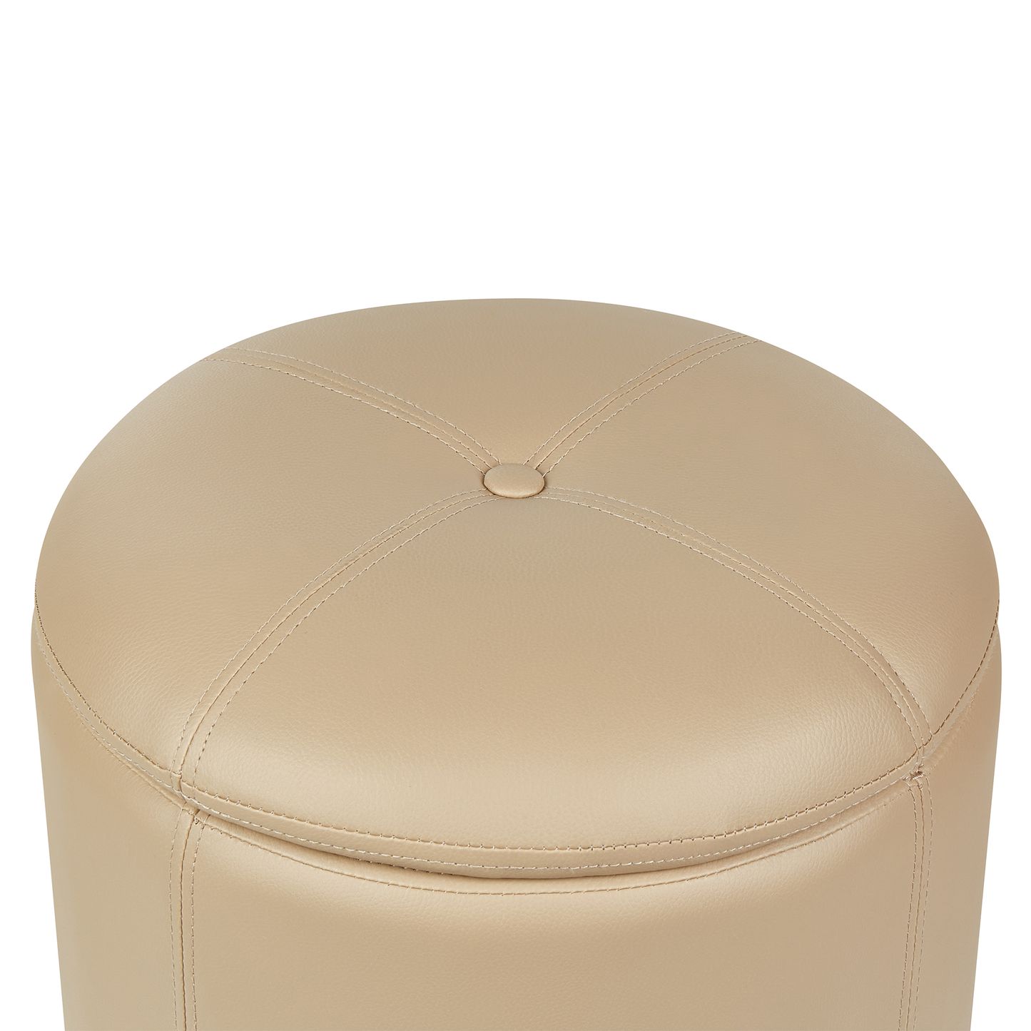 Pouf mit Stauraum Kunstleder beige ⌀ 38 cm MARYLAND