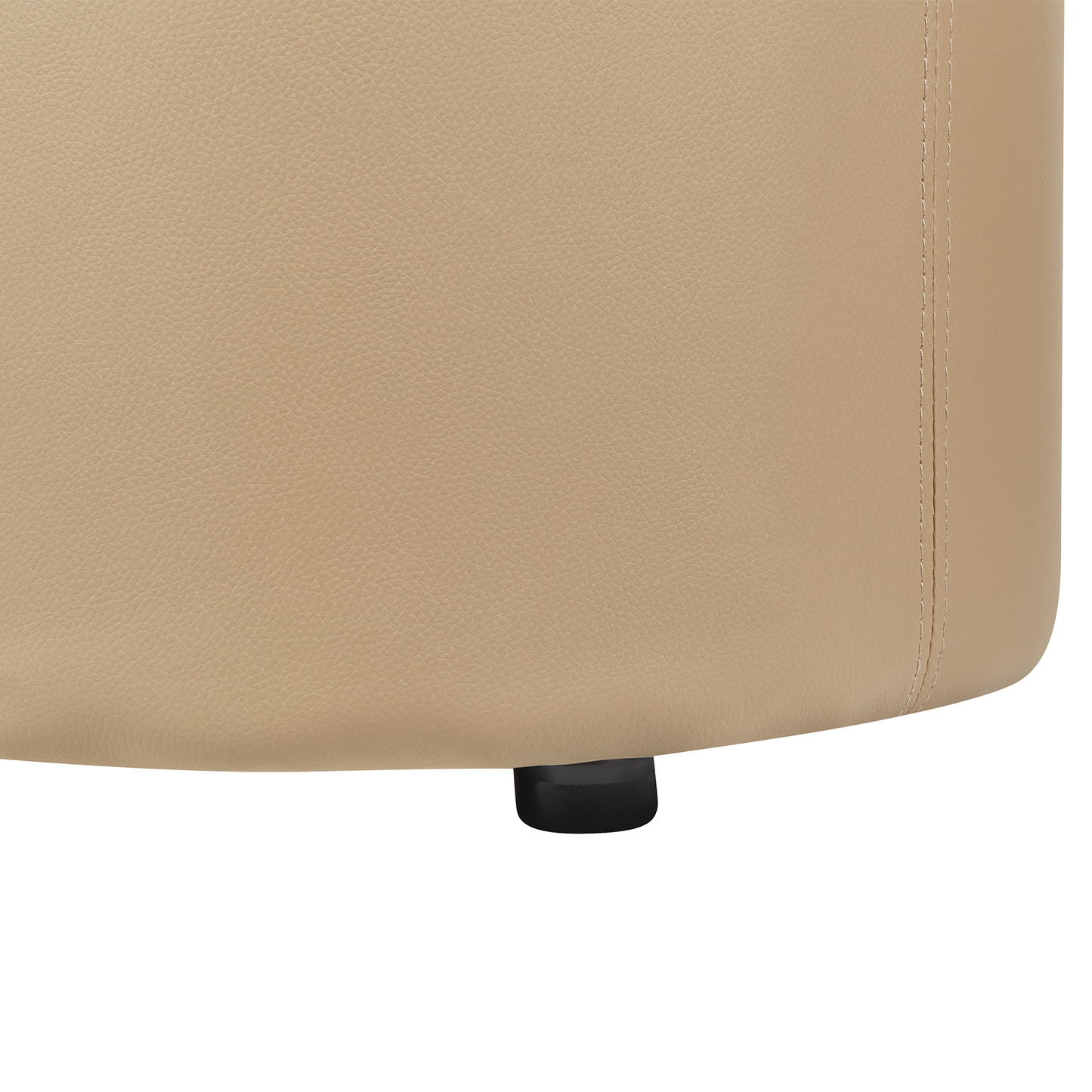 Pouf mit Stauraum Kunstleder beige ⌀ 38 cm MARYLAND