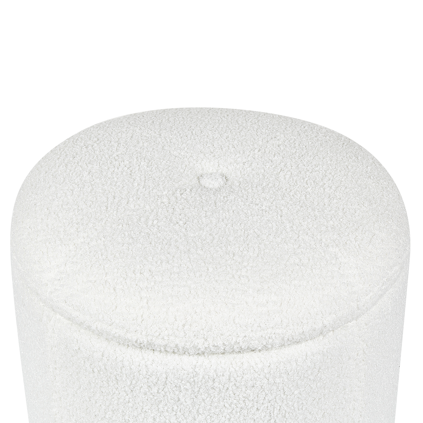 Pouf mit Stauraum Bouclé cremeweiss ⌀ 38 cm MARYLAND