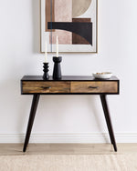 Konsolentisch Mangoholz schwarz / hellbraun 2 Schubladen ARABES