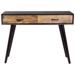 Konsolentisch Mangoholz schwarz / hellbraun 2 Schubladen ARABES