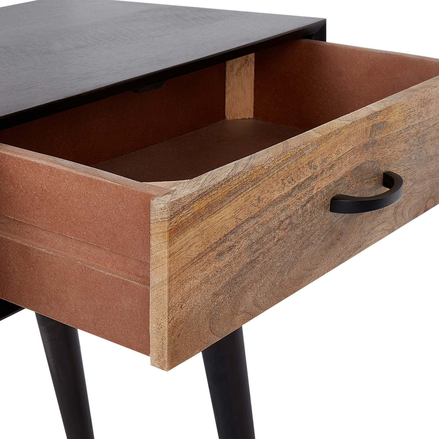 Konsolentisch Mangoholz schwarz / hellbraun 2 Schubladen ARABES