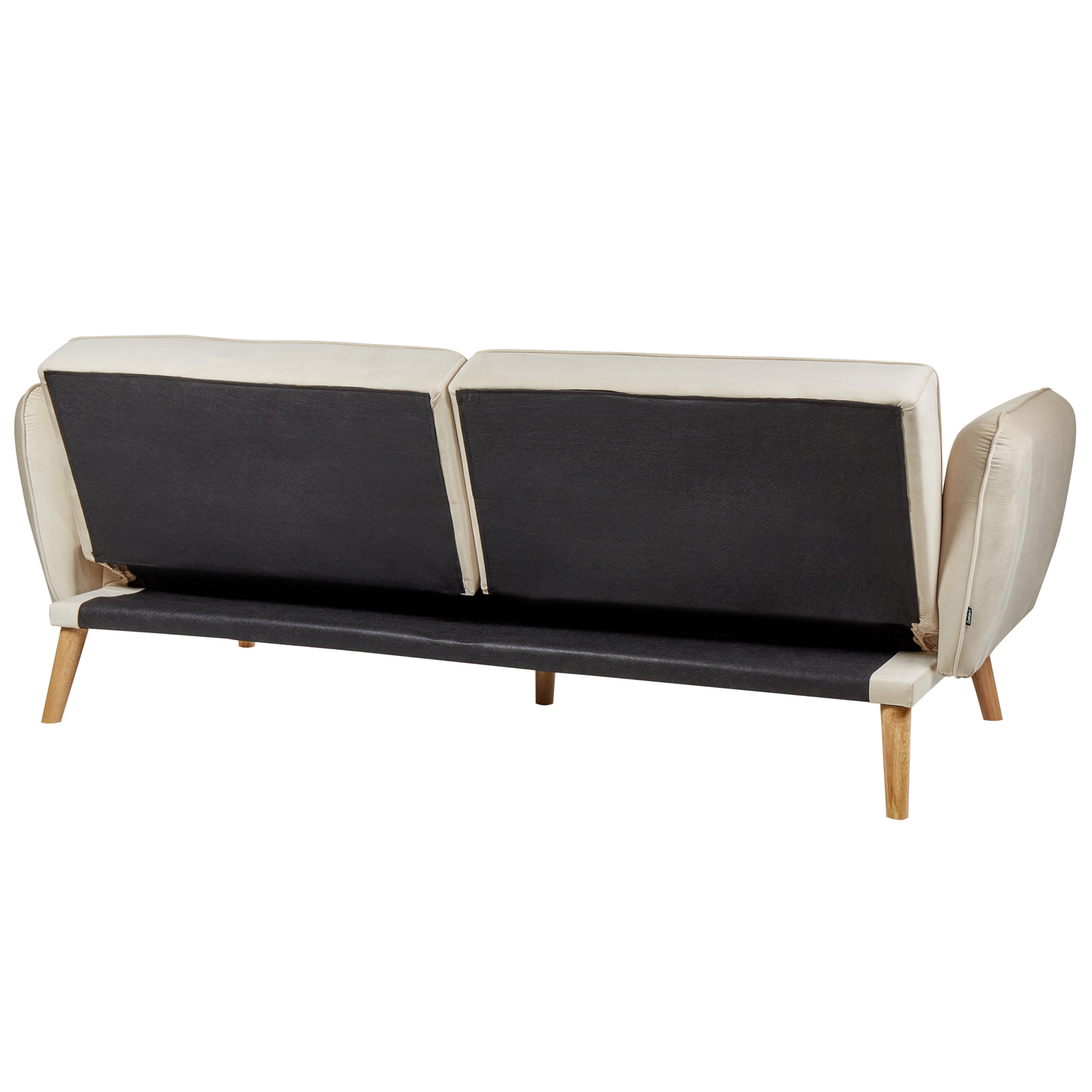 2-Sitzer Schlafsofa Samtstoff beige BARDU
