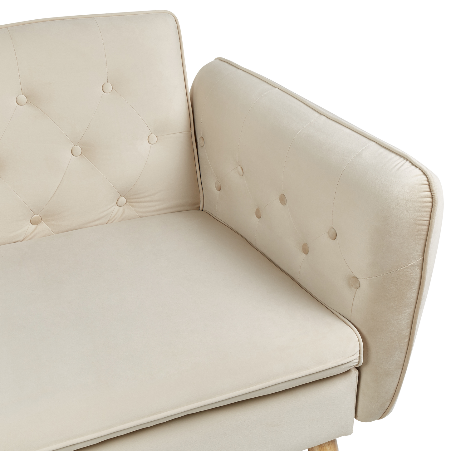 2-Sitzer Schlafsofa Samtstoff beige BARDU