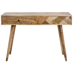 Konsolentisch Mangoholz hellbraun 2 Schubladen GLENTANA