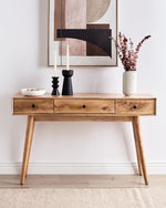 Konsolentisch Mangoholz hellbraun 3 Schubladen KINSELLA