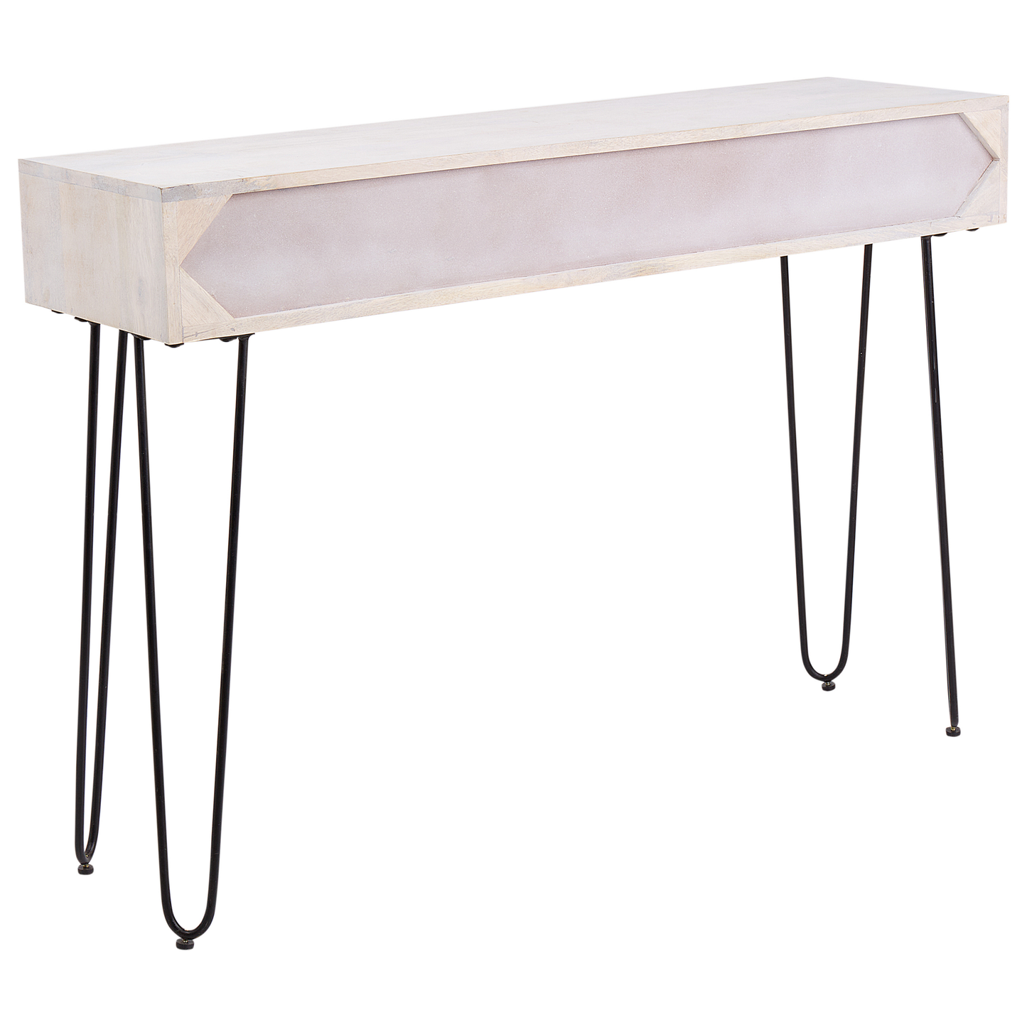 Konsolentisch Mangoholz cremeweiss / schwarz 3 Schubladen MINTO