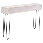 Konsolentisch Mangoholz cremeweiss / schwarz 3 Schubladen MINTO