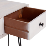 Konsolentisch Mangoholz cremeweiss / schwarz 3 Schubladen MINTO