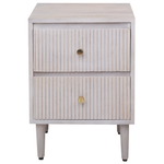 Nachttisch Mangoholz cremeweiss 2 Schubladen MARIETTA