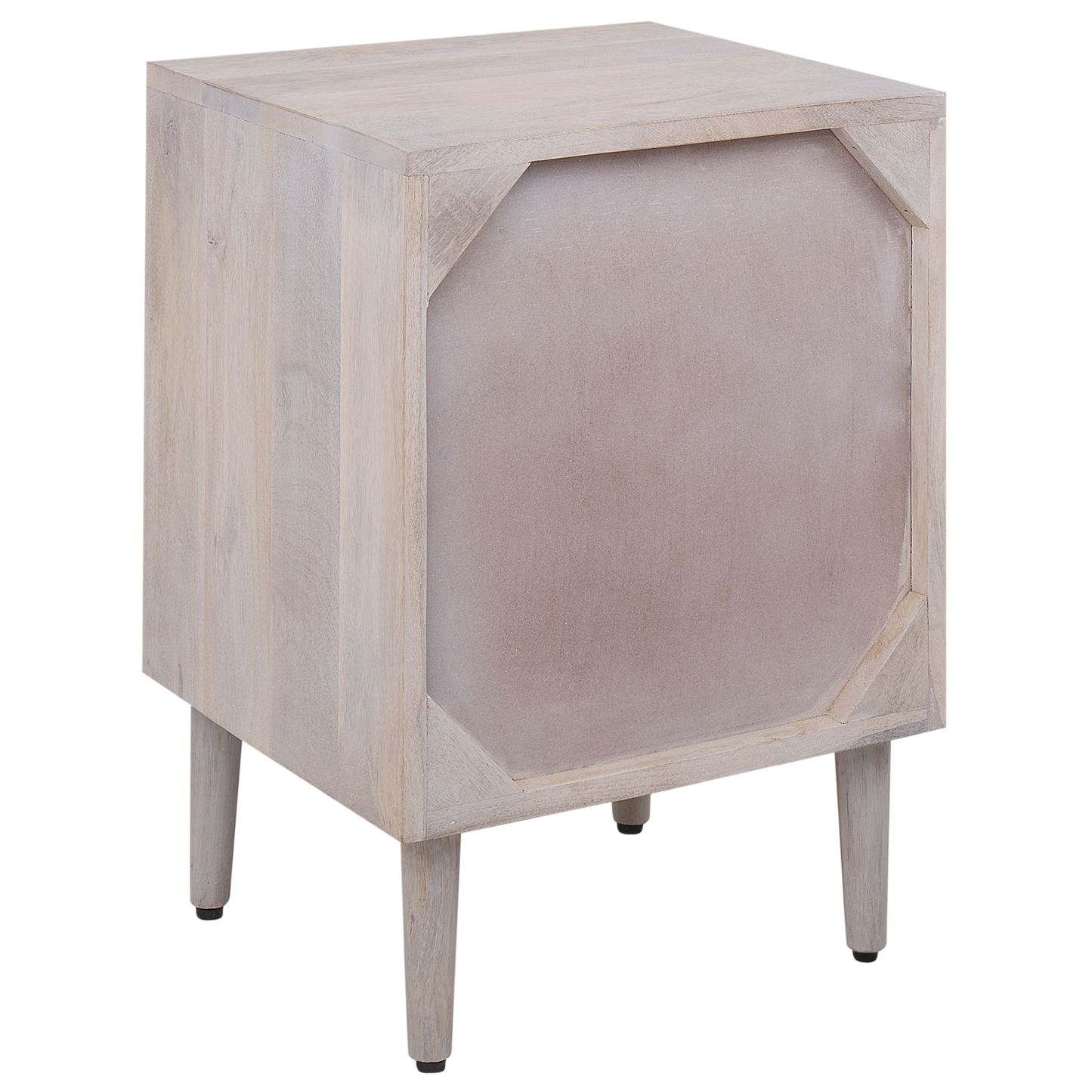 Nachttisch Mangoholz cremeweiss 2 Schubladen MARIETTA