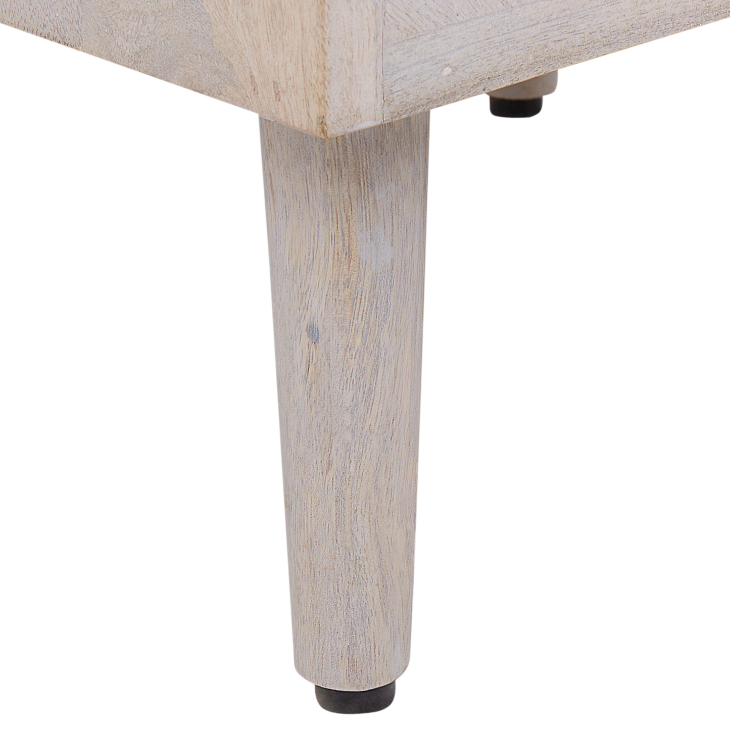 Nachttisch Mangoholz cremeweiss 2 Schubladen MARIETTA