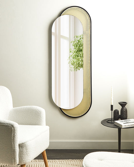 Wandspiegel CREIL 51 cm 143 cm Rattan Naturfarben