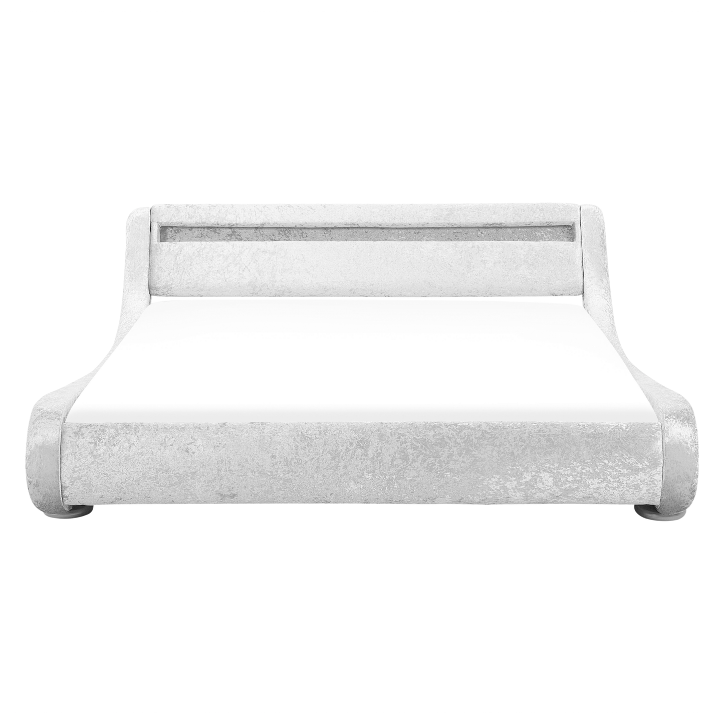 Wasserbett Samtstoff Silber 160 x 200 cm mit LED-Beleuchtung AVIGNON