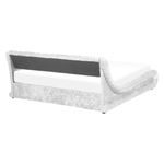 Wasserbett Samtstoff Silber 160 x 200 cm mit LED-Beleuchtung AVIGNON