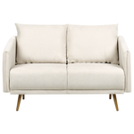 Sofa Set Polyester beige 5-Sitzer mit goldenen Beinen MAURA
