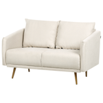 Sofa Set Polyester beige 5-Sitzer mit goldenen Beinen MAURA
