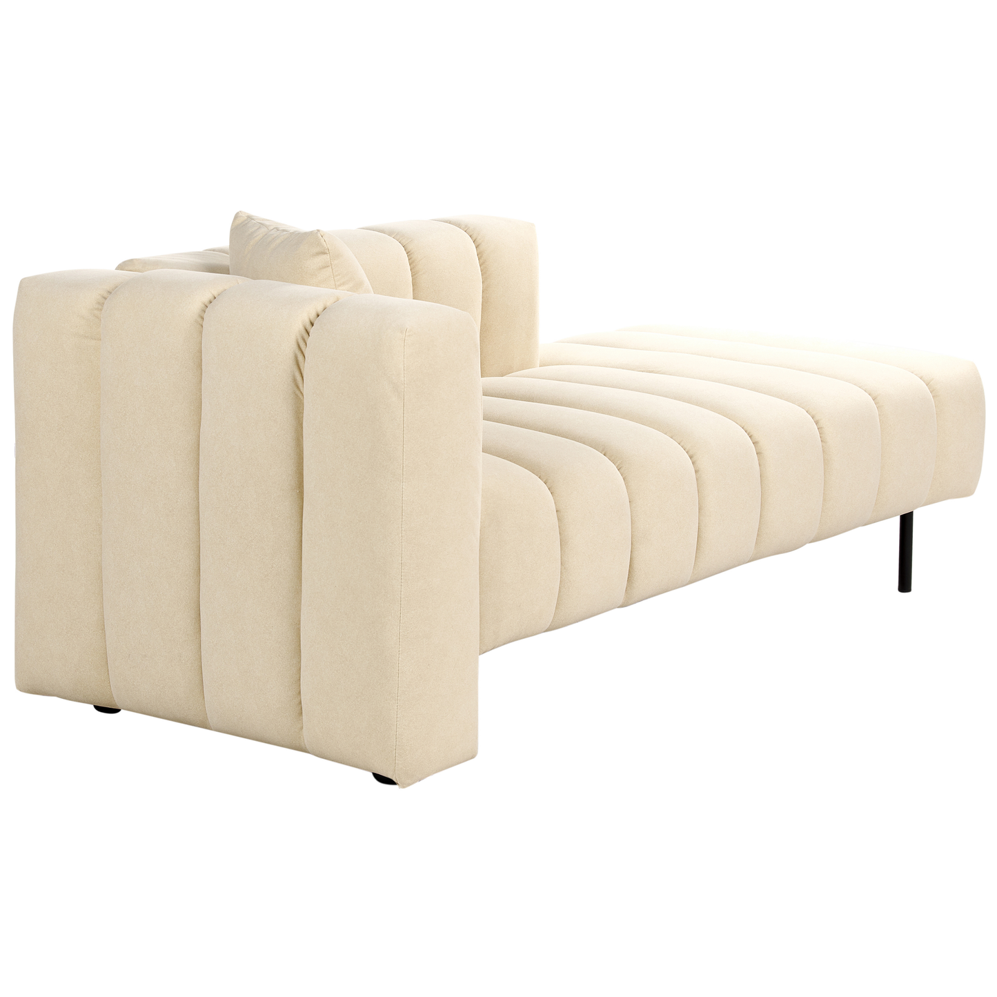 Chaiselongue veganes Kunstleder cremeweiss linksseitig LANNILS