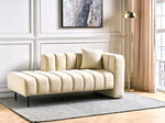 Chaiselongue veganes Kunstleder cremeweiss rechtsseitig LANNILS