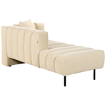 Chaiselongue veganes Kunstleder cremeweiss rechtsseitig LANNILS