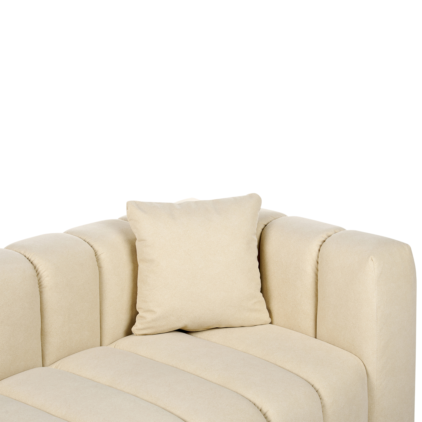 Chaiselongue veganes Kunstleder cremeweiss rechtsseitig LANNILS