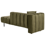 Chaiselongue Samtstoff olivgrün linksseitig LANNILS
