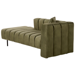 Chaiselongue Samtstoff olivgrün rechtsseitig LANNILS