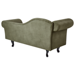 Chaiselongue Samtstoff olivgrün linksseitig LATTES II